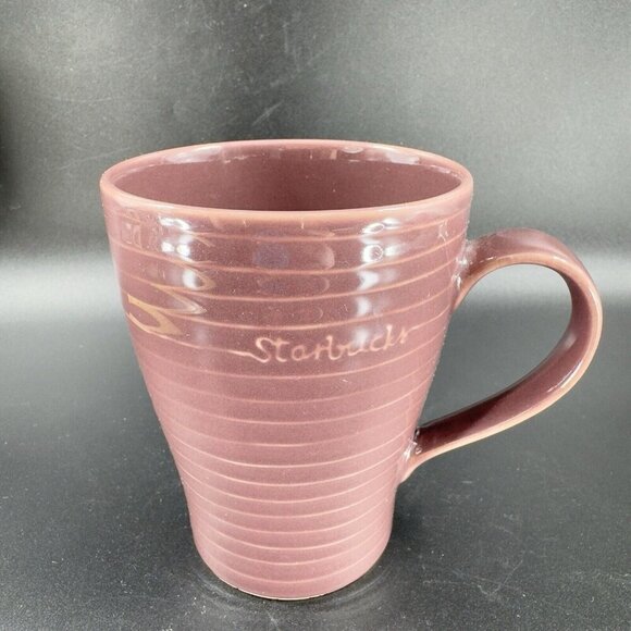 Starbucks 2009 Stockholm Design House Purple Mauve Ribbed Coffee Mug Cup Ceramic - Picture 11 of 11